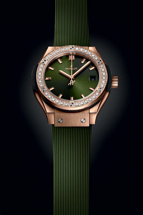 hublot schwarz mit grün|Classic Fusion King Gold Green Diamonds 38 mm.